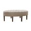 Taupe Tufted Oval Cocktail Ottoman with Birch Legs