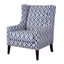 Navy and White Geometric Wood Accent Chair