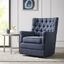 Blue Velvet Swivel Accent Chair with Manufactured Wood Frame