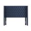 Navy Queen Upholstered Tufted Headboard with Metal Legs