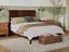 Madison Queen Walnut Upholstered Platform Bed with Storage Drawer