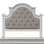 Antique White King Tufted Upholstered Wood Headboard