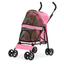 Pink Foldable Lightweight Pet Stroller for Dogs and Cats