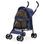 Navy Blue Foldable Lightweight Pet Stroller with 4 Wheels