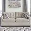 Pebble Gray Tufted Fabric Sofa with Removable Cushions