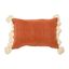 Terracotta Cotton Chenille Lumbar Pillow with Cream Tassels