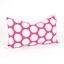 Hot Pink and White Polka Dot Rectangular Cotton Pillow