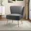 Gray Velvet Slipper Accent Chair with Gold Legs