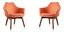 Cronkite Orange and Walnut Faux Leather Accent Chair Set