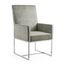 Luxurious Steel Gray Velvet High-Back Armchair with Metal Frame