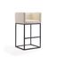 Embassy Cream Leather & Black Metal Barstool 38"