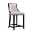 Pearl White and Walnut Elegance Faux Leather Barstool