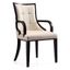 Cream Faux Leather Upholstered Arm Chair with Wood Frame