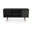 Liberty Black Mid-Century Modern TV Stand with Cabinet