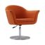 Mid-Century Modern Voyager Swivel Accent Chair in Orange and Metal