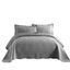 Light Grey Cotton Queen Oversized Quilt Bedspread Set