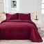 Wine Burgundy Cotton Queen Bedspread Quilt Set