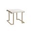 Sleek Faux Marble and Gold Metal 24" Square End Table