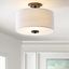 Elegant 15" Drum Linen Shade LED Semi-Flush Mount in Oil Rubbed Bronze