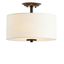 Elegant 15" Drum Linen Shade LED Semi-Flush Mount in Oil Rubbed Bronze