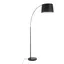 Elegant Arc Black Marble Floor Lamp with Black Linen Shade