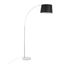 March Black Linen Arc Floor Lamp with White Marble Base