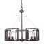 Contemporary Gunmetal Bronze Drum Chandelier with Clear Glass