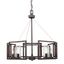 Contemporary Gunmetal Bronze Drum Chandelier with Clear Glass