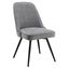 Charcoal Herringbone Fabric Swivel Chair with Metal Legs