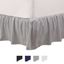 Light Gray Queen Polyester Ruffled Bed Skirt with 15" Drop