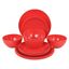 Red Melamine 12-Piece Outdoor Dinnerware Set