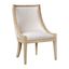 Elmcrest Beige Stripe Upholstered Dining Chair with Nailhead Trim