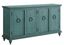 Rustic Turquoise Solid Pine 65" TV Stand with Cabinet