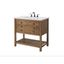 Monterey 37" Natural Brown Pine Wood Bathroom Vanity