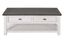 White and Grey Rectangular Wood Coffee Table with Storage