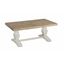 Napa 50" White and Natural Wood Pedestal Coffee Table