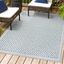 Gray and Teal Diamond Trellis 4' x 6' Indoor/Outdoor Rug