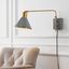 Max 20.5" Gray and Brass Gold Iron Swing Arm Sconce with USB Port