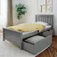 Gray Twin Pine Wood Platform Bed with Storage Drawers