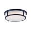 Rogue 17" Black Flush Mount Ceiling Light with White Polycarbonate Shade