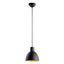 Cora 8.75" Industrial Black & Gold Pendant Light