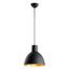 Cora Black and Gold Modern Pendant Light with Bowl Shade