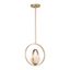 Satin Brass Contemporary Globe Pendant with Satin White Glass