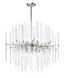 Divine Polished Nickel 28.5" 8-Light Chandelier with Clear Glass