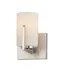 Modernist Inspired Satin Nickel Wall Sconce with White Glass