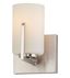 Modernist Inspired Satin Nickel Wall Sconce with White Glass