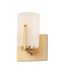 Modernist Dart Satin Brass Wall Sconce with Frosted Glass Shade