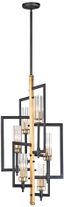 Flambeau 6-Light Pendant with Clear Glass Shades and Black Antique Brass Finish