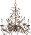 Etruscan Gold 6-Light Steel Chandelier with Crystals