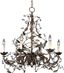 Elegante Oil Rubbed Bronze 6-Light Leaf & Crystal Chandelier